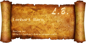Lenhart Bars névjegykártya